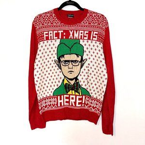 NWT Kohl's The Office Dwight Schrute Red Ugly Christmas Holiday Sweater, Size M